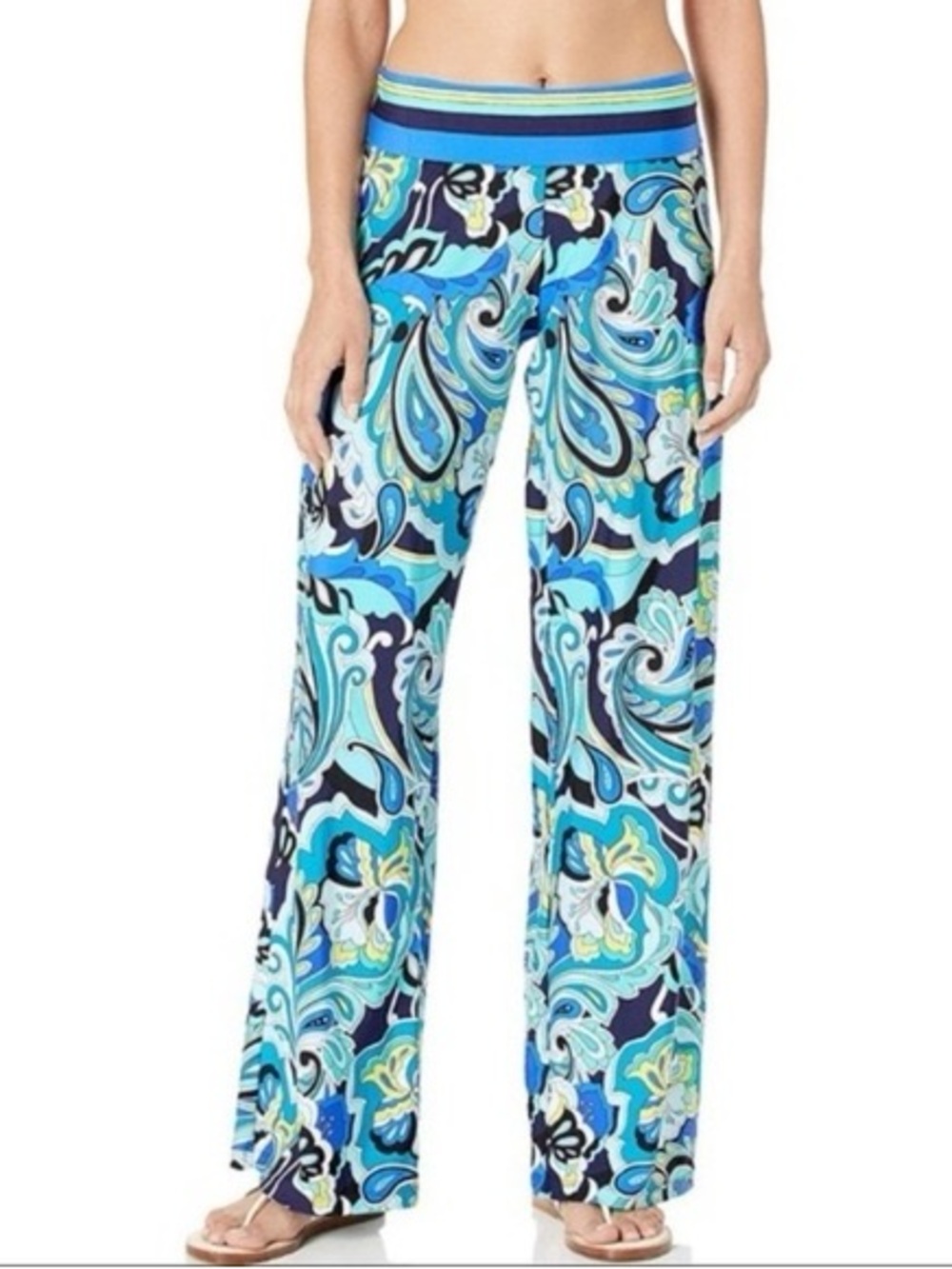 Trina Turk Swim and Spa Collection Ipanema Paisley Cover-Up Pants Small Floral